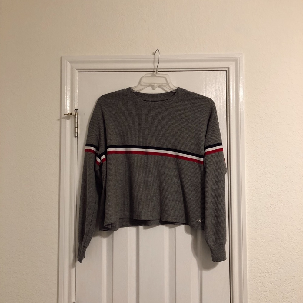 Hollister Grey Long Sleeve Waffle Tee Size M